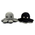 Kawaii Octopus plushie 2 kleuren - Grey / Black - happy & grumpy