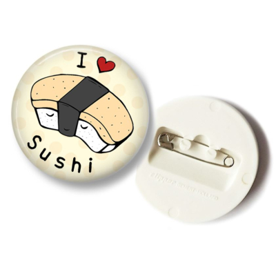 'I Love Sushi' Tamago Button - 36mm