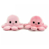 Kawaii Octopus plushie 2 kleuren - Light pink / Dark pink  - happy & grumpy