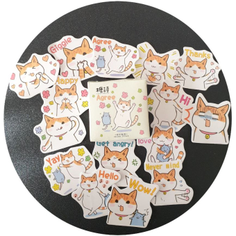 Kawaii Crazy Red Kitty Stickers 45 stuks