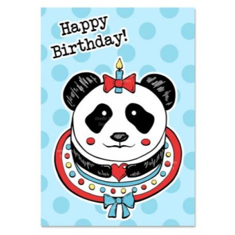 'Happy Birthday' Panda Kaart