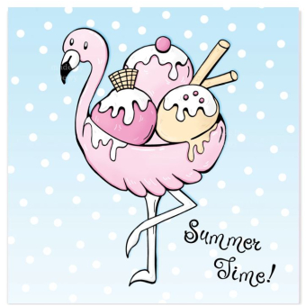 'Roze Flamingo' Summer Time Kaart
