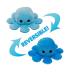 Kawaii Octopus plushie 2 kleuren - Dark Blue / Light Blue - happy & grumpy