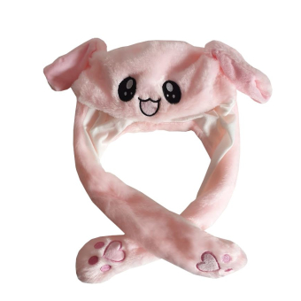 Kawaii Bunny muts met bewegende oren (roze)