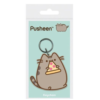 Pusheen Pizza - Rubber Keychain