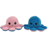 Kawaii Octopus plushie 2 kleuren - Dark Blue / Light pink  - happy & grumpy