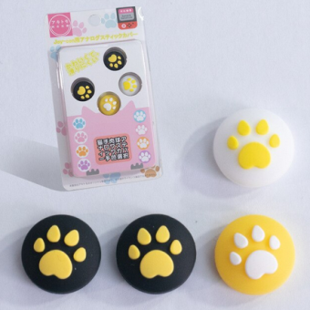  Switch Button Thumb Grips - Cat Paws (Black & Yellow)