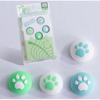  Switch Button Thumb Grips - Cat Paws (Blue & Green)